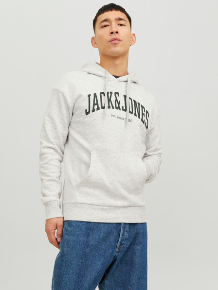 Jack & Jones Svetlo siva moška majica s kapuco Jack & Jones Josh