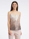Orsay Bež ženski cvetlični top z bleščicami ORSAY
