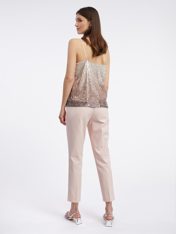 Orsay Bež ženski cvetlični top z bleščicami ORSAY