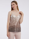 Orsay Bež ženski cvetlični top z bleščicami ORSAY