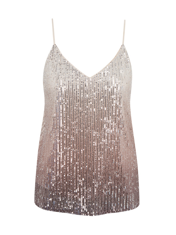 Orsay Bež ženski cvetlični top z bleščicami ORSAY