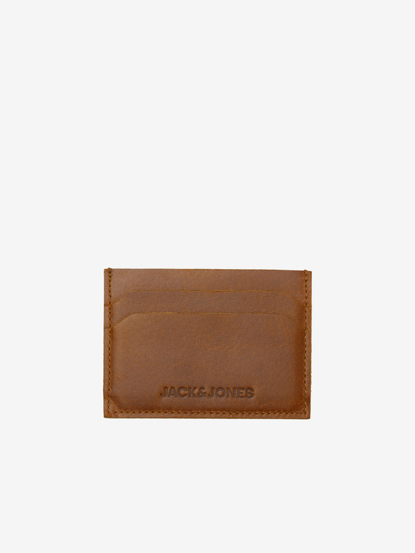 Jack & Jones Rjav moški usnjeni etui za kreditne kartice Jack & Jones Side