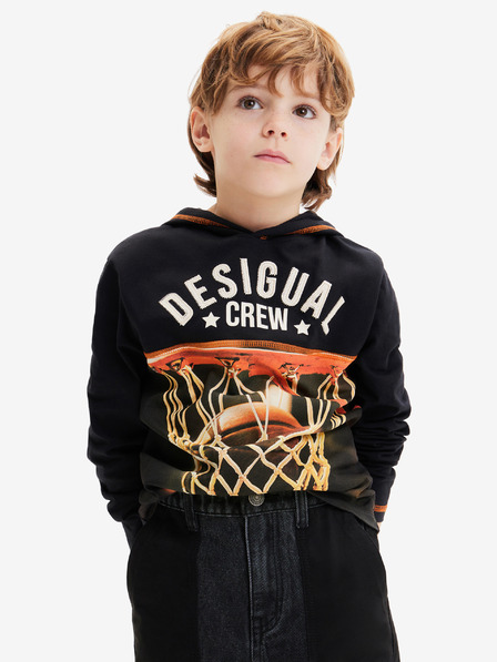 Desigual Črna fantovska jopa s kapuco Desigual Jordan