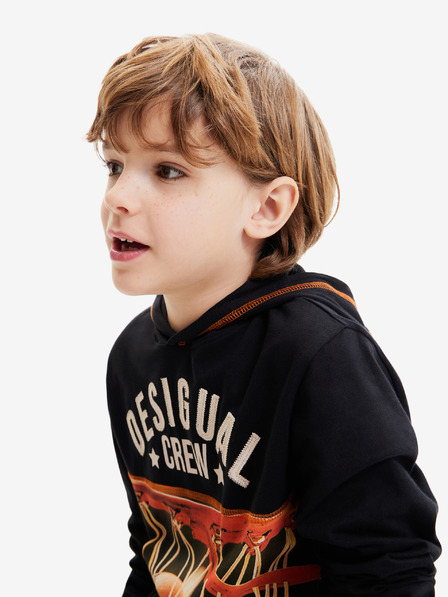 Desigual Črna fantovska jopa s kapuco Desigual Jordan