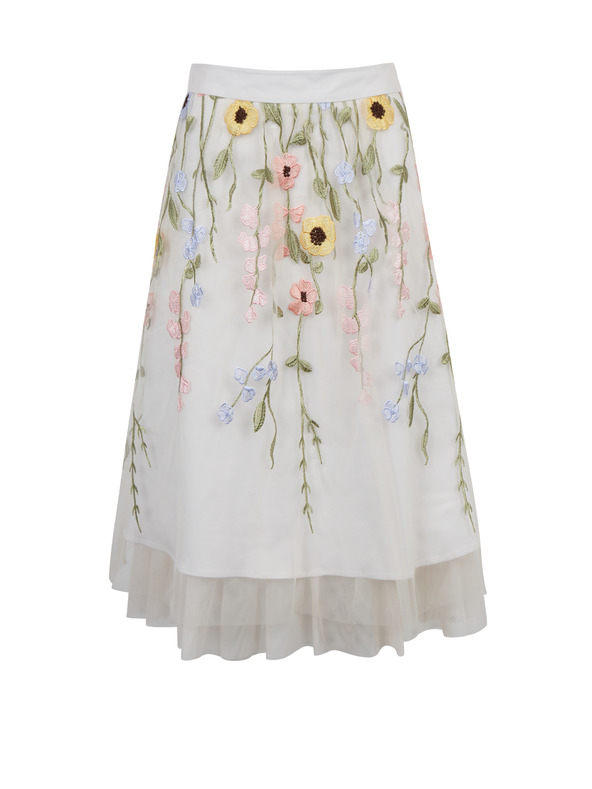 Orsay Krem žensko cvetlično midi krilo ORSAY