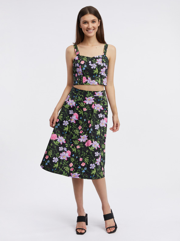 Orsay Črn ženski cvetlični top ORSAY