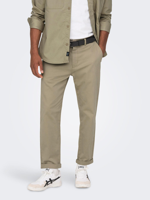 ONLY & SONS bež moške hlače chino ONLY & SONS Kent