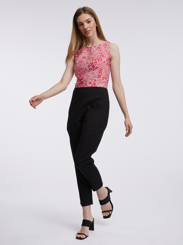 Orsay Rožnato-črn ženski cvetlični kombinezon ORSAY