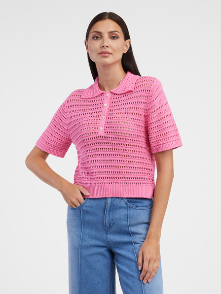 Tom Tailor Denim Roza ženski pulover s kratkimi rokavi Tom Tailor Denim