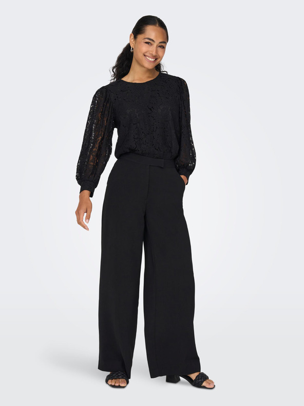 ONLY Črna ženska čipkasta bluza ONLY Yrsa