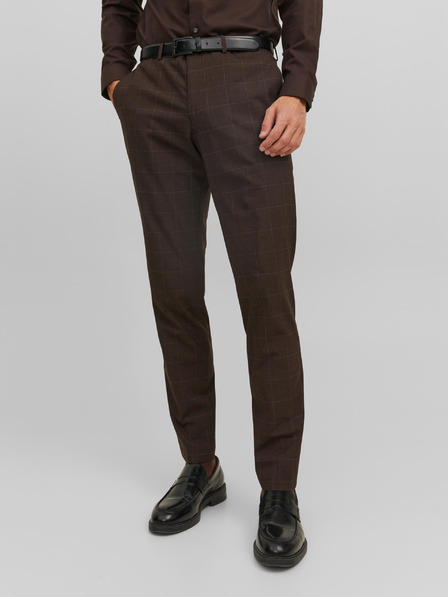Jack & Jones Temno rjave moške hlače Jack & Jones Solaris Suit Trousers