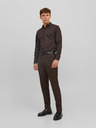 Jack & Jones Temno rjave moške hlače Jack & Jones Solaris Suit Trousers