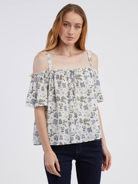 CAMAIEU Bela ženska vzorčasta bluza CAMAIEU