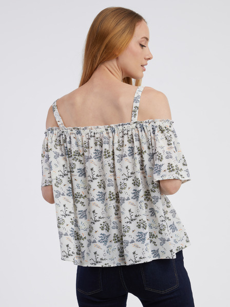 CAMAIEU Bela ženska vzorčasta bluza CAMAIEU