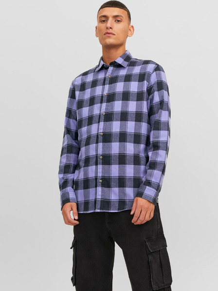 Jack & Jones Vijolična moška karirasta majica Jack & Jones Joshua