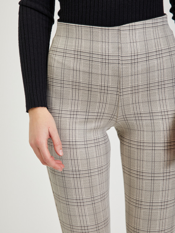 Orsay Bež ženske skrajšane kariraste hlače ORSAY