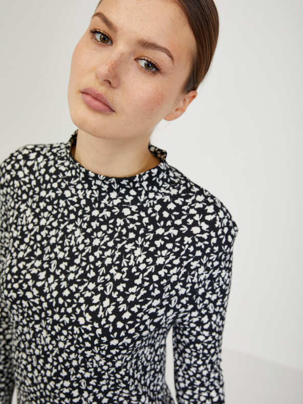 Orsay Črna ženska vzorčasta obleka ORSAY