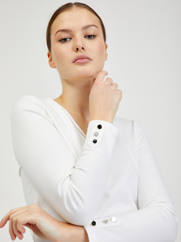 Orsay Bela ženska majica z dolgimi rokavi ORSAY