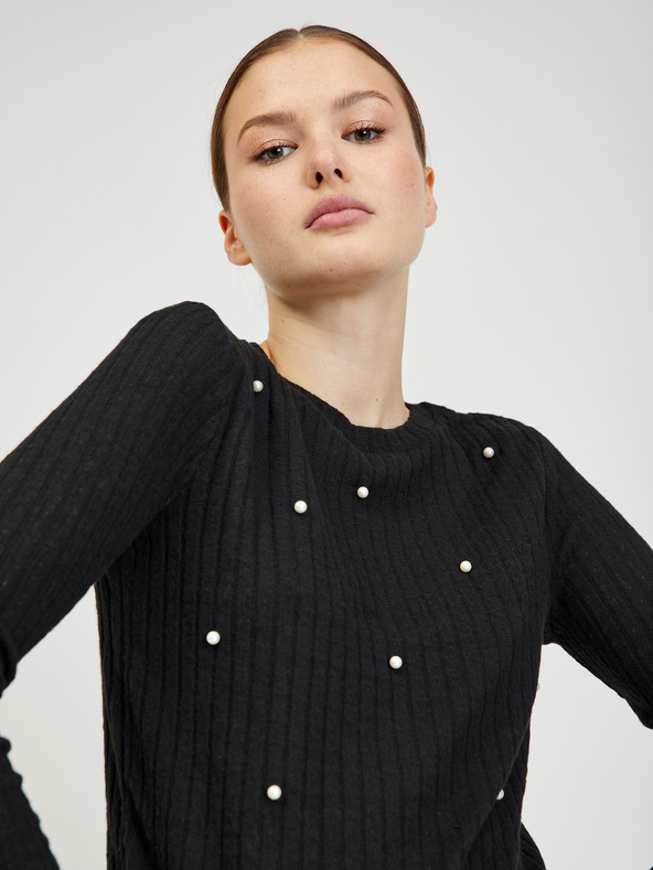 Orsay Črn ženski rebrast pulover ORSAY