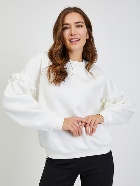 Orsay Bela ženska oversize jopica z balonskimi rokavi ORSAY