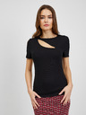 Orsay Črna ženska rebrasta majica z izrezom ORSAY