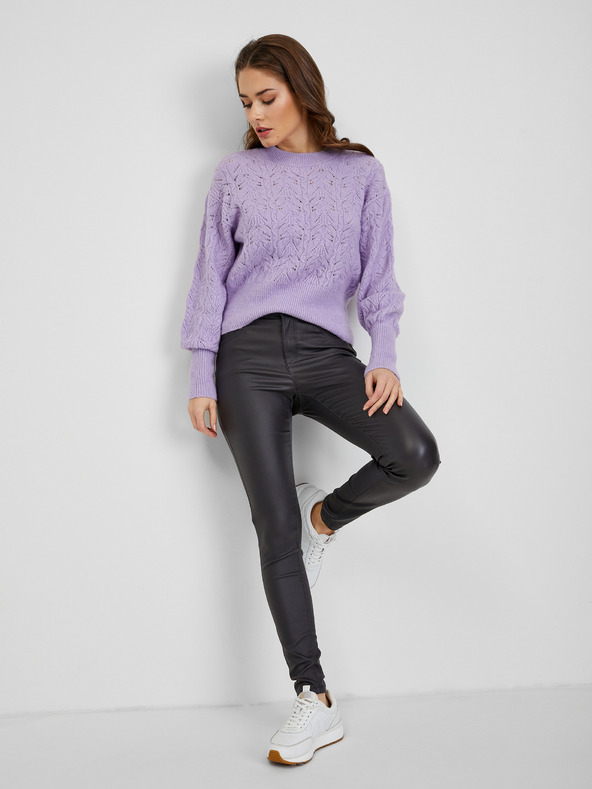 Orsay Svetlo vijoličast ženski vzorčast pulover z balonskimi rokavi OR