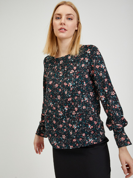 Orsay Črna ženska cvetlična bluza ORSAY