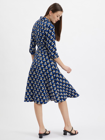 Orsay Črno-modra ženska vzorčasta obleka ORSAY