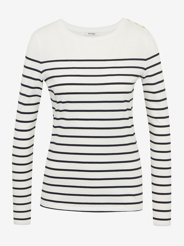 Orsay Črno-bela ženska črtasta majica ORSAY
