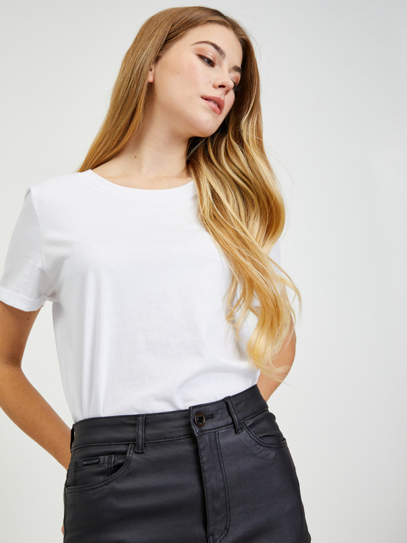 Orsay Črne ženske hlače iz umetnega usnja ORSAY