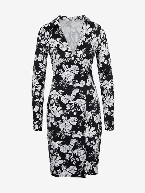 Orsay Belo-črna ženska cvetlična obleka ORSAY
