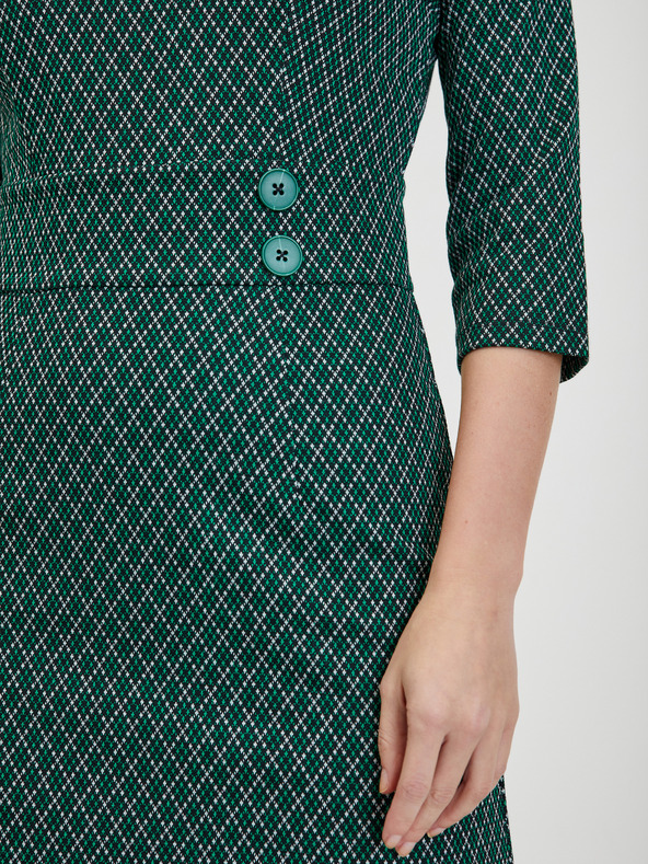 Orsay Zelena ženska vzorčasta obleka ORSAY