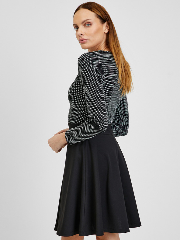 Orsay Črna ženska vzorčasta obleka ORSAY