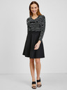 Orsay Črna ženska vzorčasta obleka ORSAY