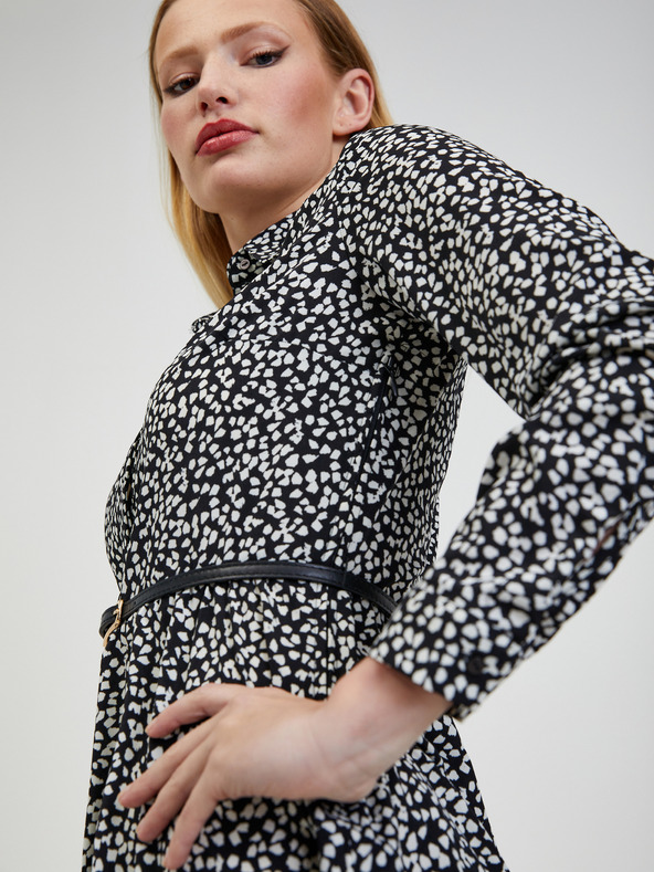 Orsay Belo-črna ženska vzorčasta obleka ORSAY