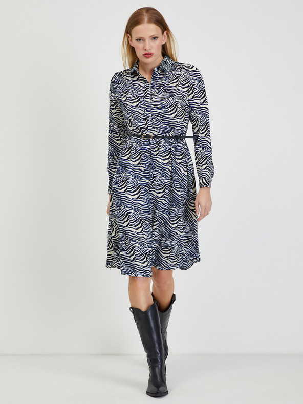 Orsay Modro-bela ženska vzorčasta obleka ORSAY