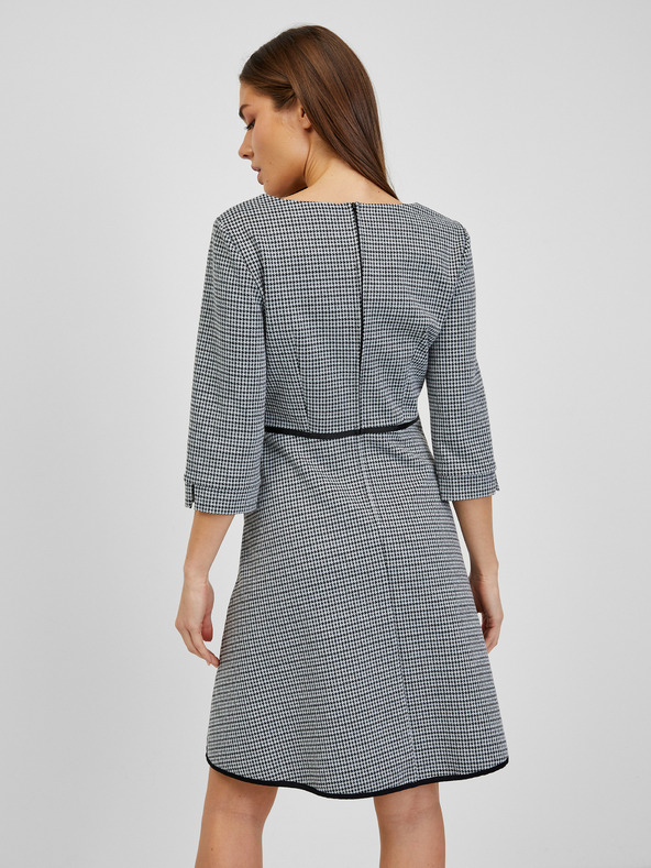 Orsay Belo-črna ženska vzorčasta obleka ORSAY