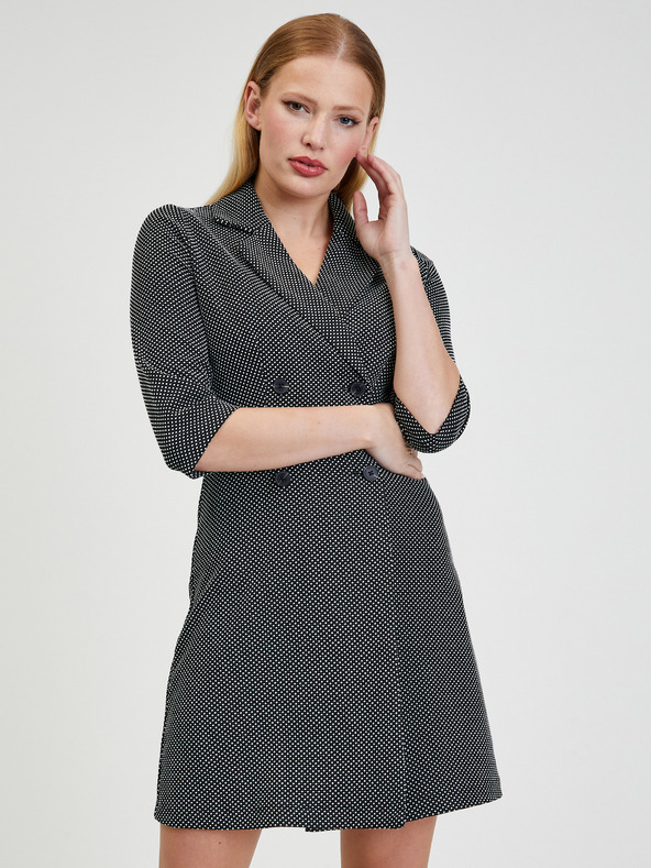 Orsay Belo-črna ženska vzorčasta obleka ORSAY