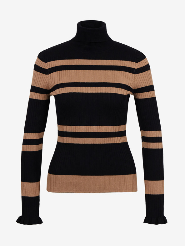 Orsay Rjavo-črn ženski črtast pulover ORSAY