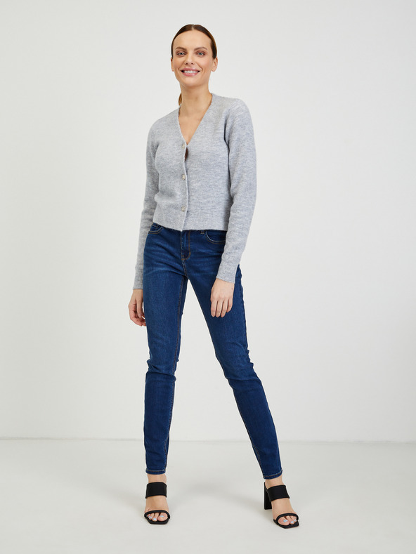 Orsay Svetlo siv ženski progast kardigan z dodatkom volne ORSAY