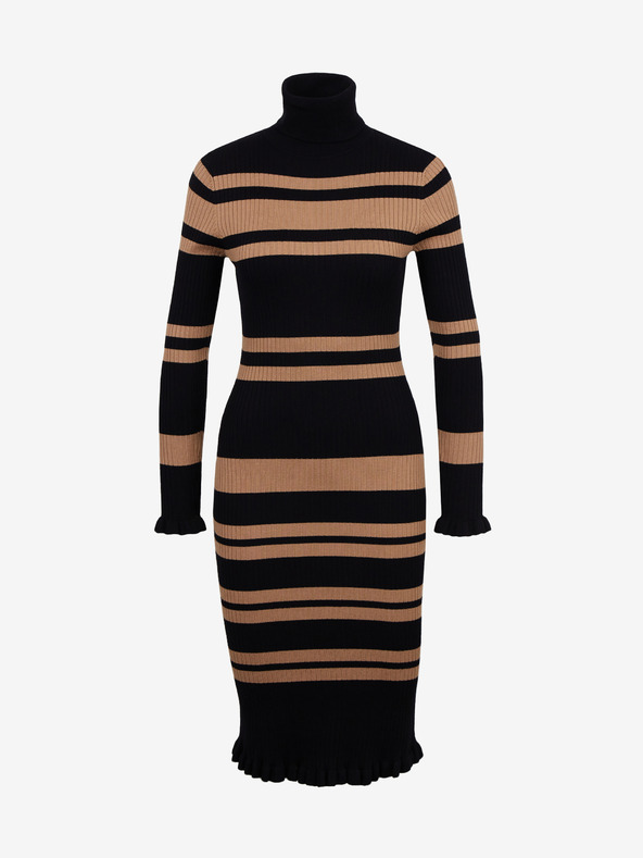 Orsay Rjavo-črna ženska črtasta obleka ORSAY