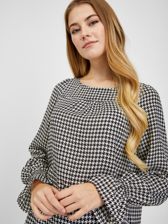 Orsay Črno-bela ženska vzorčasta bluza ORSAY