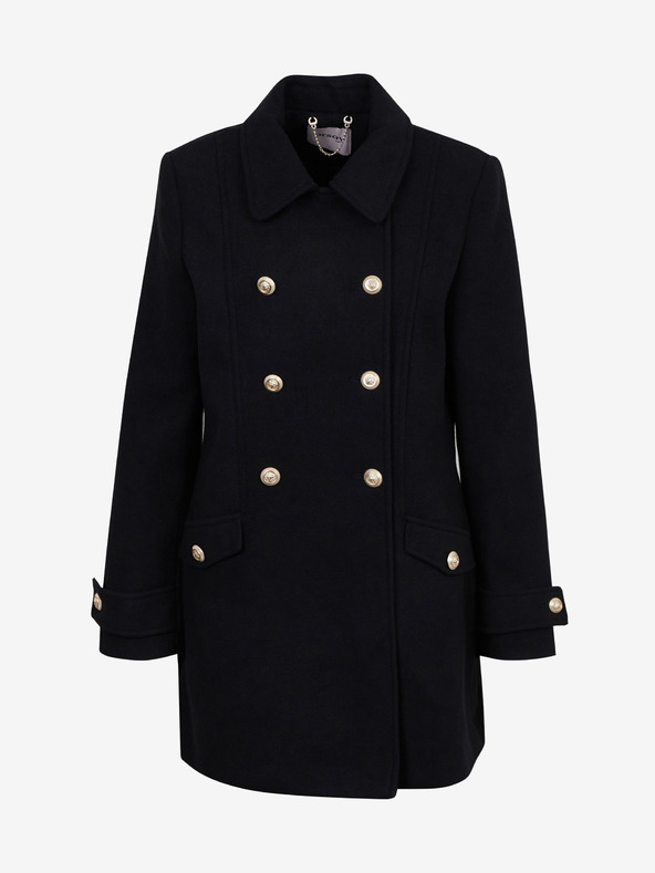 Orsay Črn ženski zimski plašč z dodatkom volne ORSAY