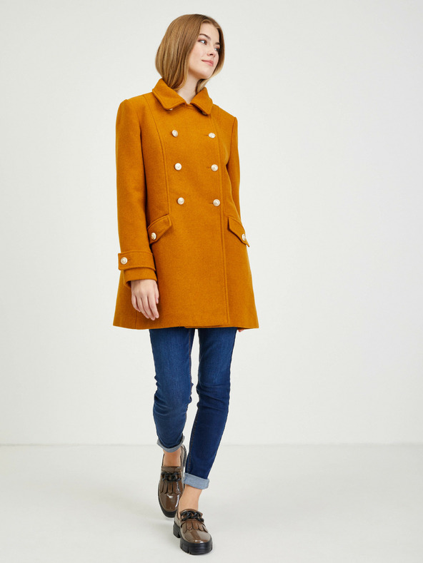 Orsay Rjav ženski zimski plašč z dodatkom volne ORSAY