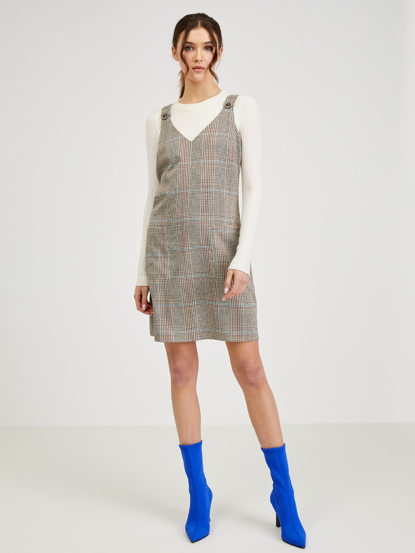 Orsay Rjava ženska karirasta obleka ORSAY