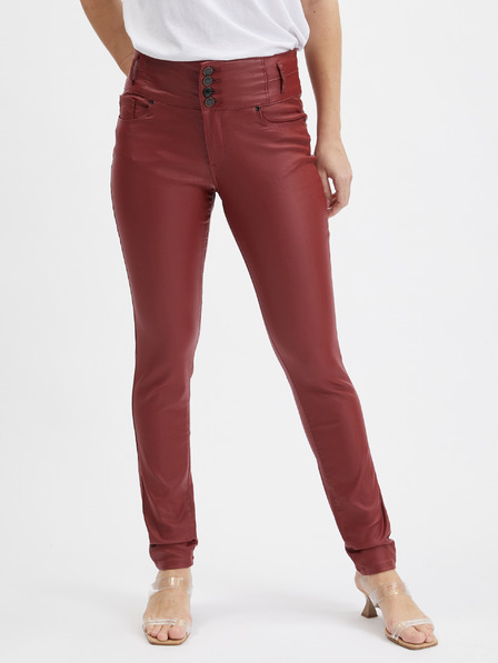 Orsay Vinsko rdeče ženske skinny fit hlače ORSAY