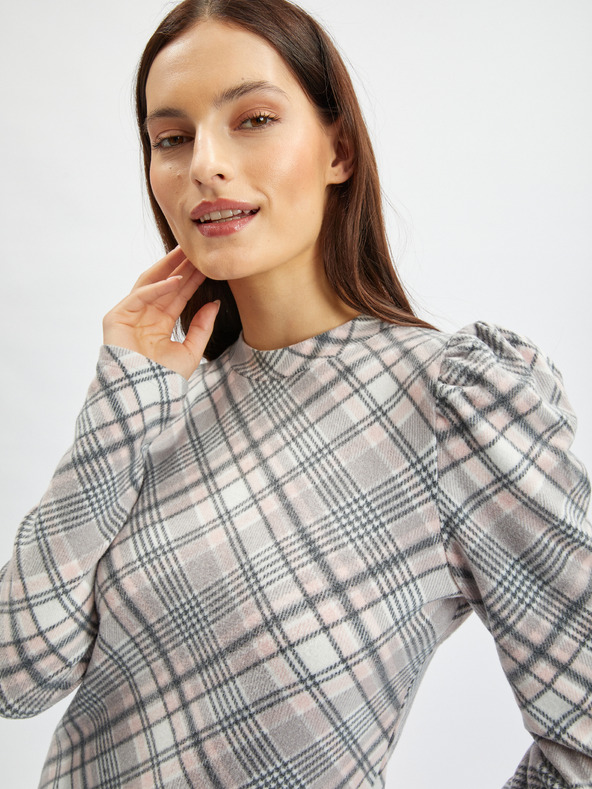 Orsay Rožnato-siv ženski karirast pulover ORSAY