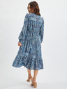 Orsay Modra ženska vzorčasta midi obleka ORSAY