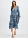 Orsay Modra ženska vzorčasta midi obleka ORSAY