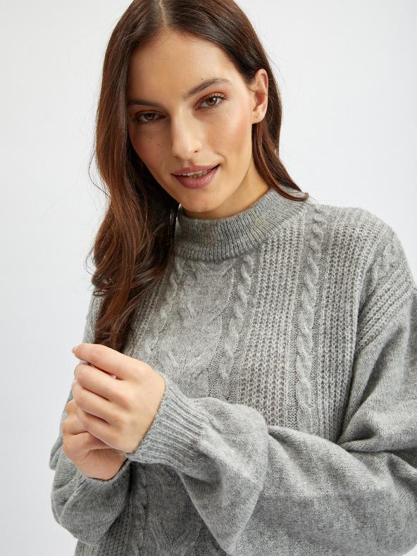 Orsay Svetlo siva ženska puloverska obleka ORSAY